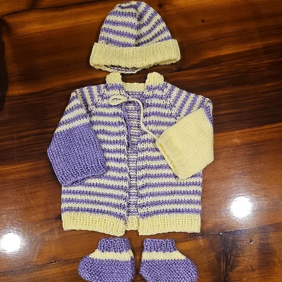 6 Piece Handmade Baby Knitted Top Lot - Picture 5 of 7